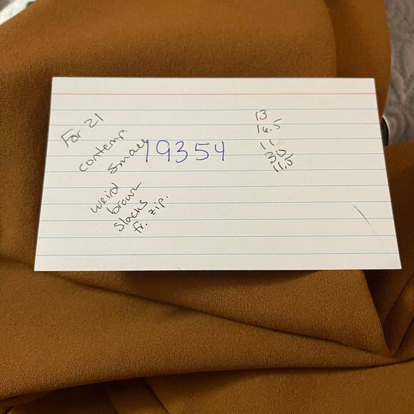 Forever 21 slacks pants trousers women's small brown mustard high waist zip frnt - Picture 11 of 12